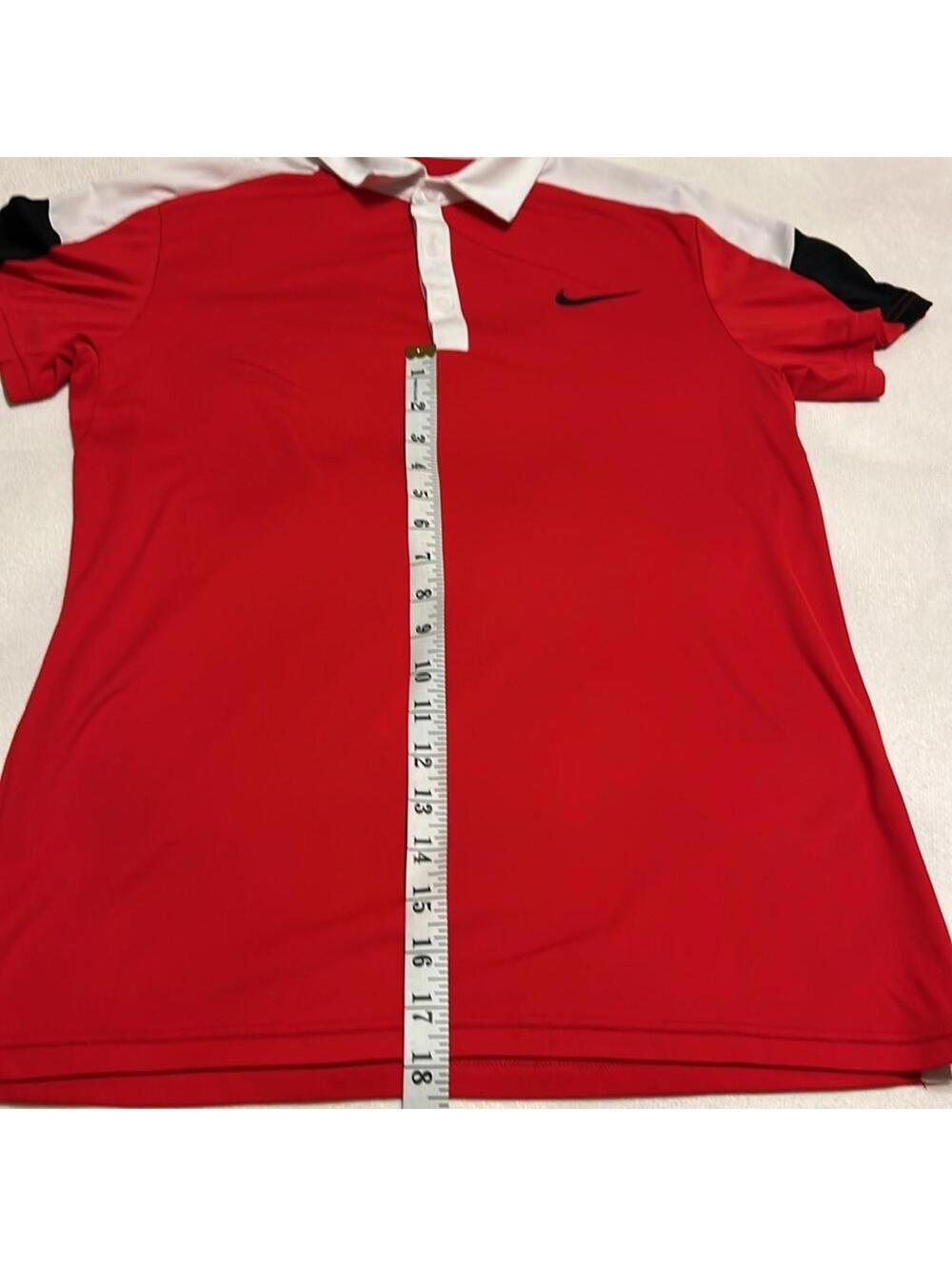 Nike Dri-FIT Red White Black Colorblock Polo Shirt Men's Small - Picture 3 of 6